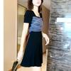 2025 Summer Women's Petite Little Black Dress with Square Neck and High Waist Slimming Mesh Front