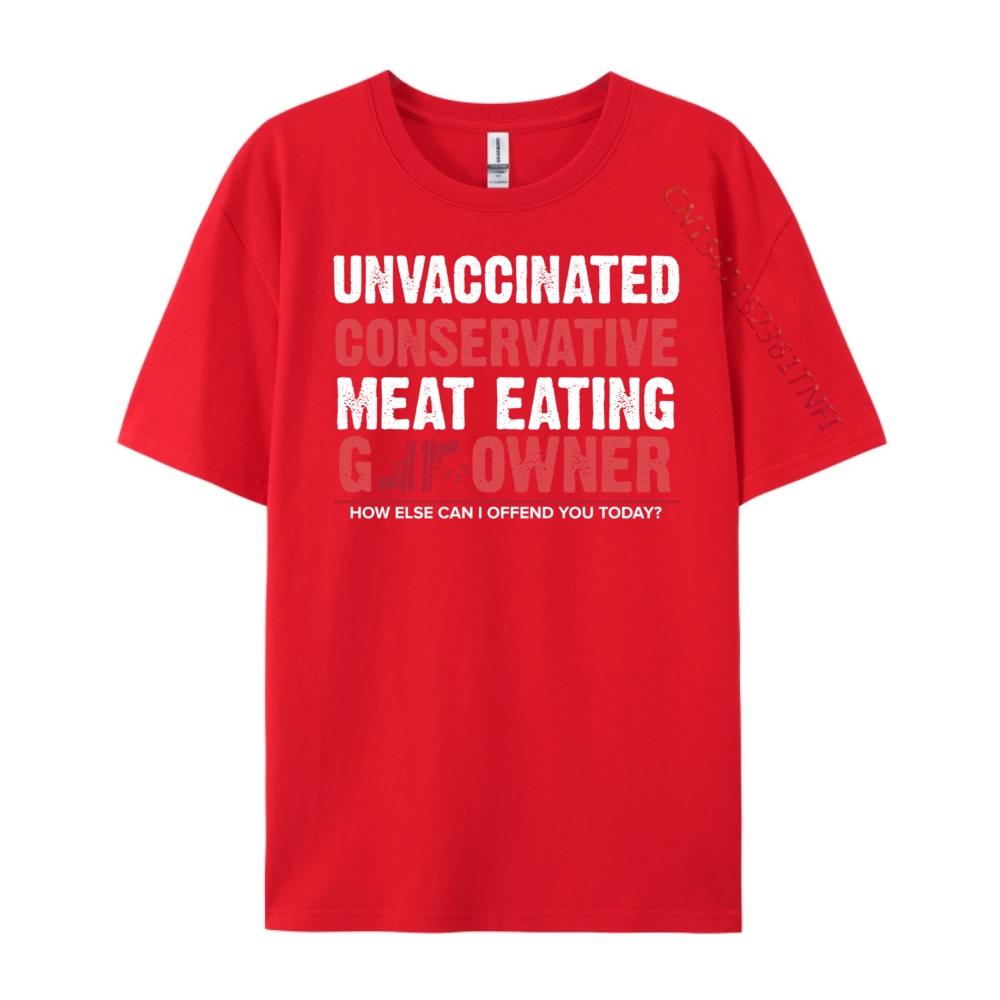 Teesunvaccinated Conservative Meat Eating Gun Owner Cute Oversized T Shirt Couples Christmas Chinese Style S