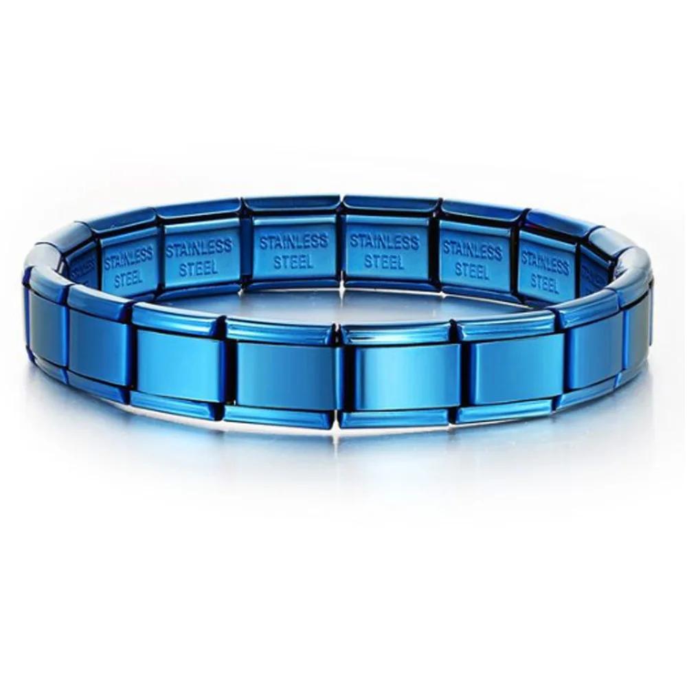 Italian Charm Link Stainless Steel Golden Bracelet for Woman Men DIY Making 9mm Bead Silver Color Retro Bangle Jewelry