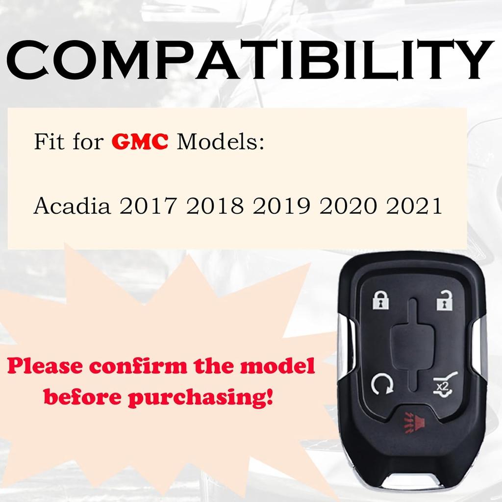 Key Fob Replacement Fits for GMC Acadia 2017 2018    Push Start 5 Button Smart Proximity Keyless Entry Remote Start Control 13508275 HYQ1EA