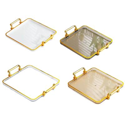 Vassoio da portata con manici Vassoio alimentare multiuso Decorazione per bagno Vassoio per profumi per patio esterno Tavolino da caffè