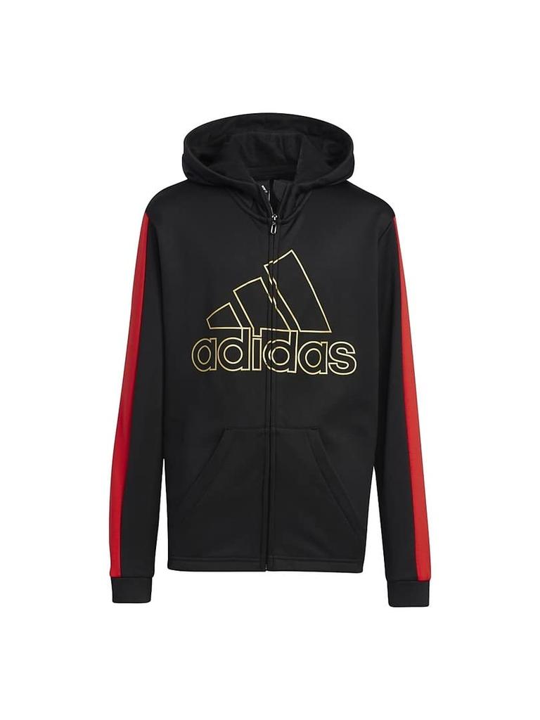 Adidas Polyester Knit Sweatshirt Hoodie Q3688 Red Size 150 Kids' Black/Vivid (HM9593)