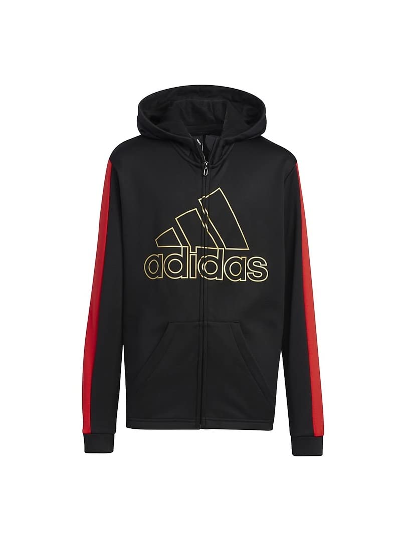 

Худи Adidas из полиэстерового трикотажа Q3688 Красный Размер 150 Детский Черный/Яркий (HM9593)