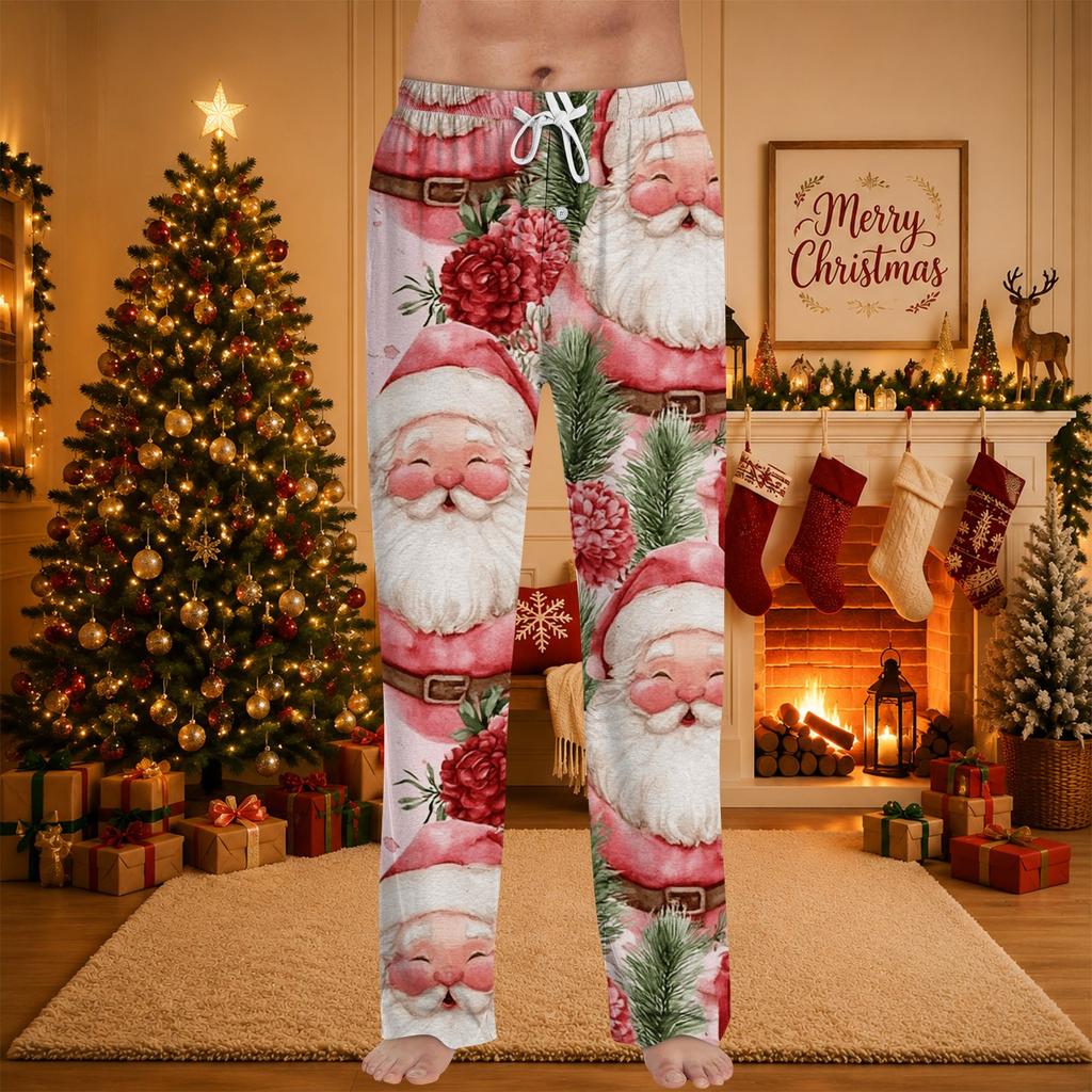 Men's Christmas Printed Pajama Pants for Sleep and Casual Wear