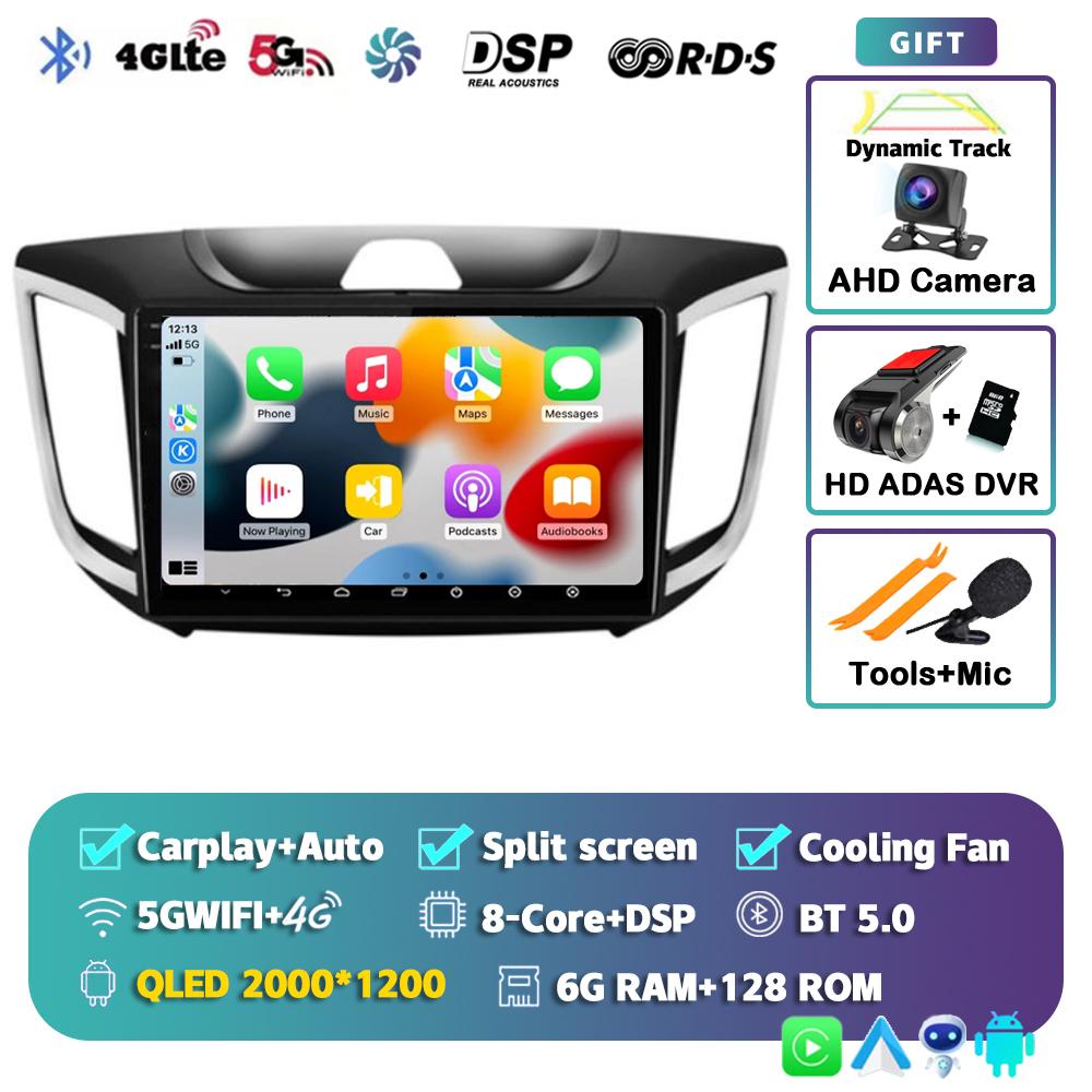 Android 14 Carplay Car Radio For Hyundai Creta ix25 2015-2019 Navigation GPS Multimidia Video Player 2din Head Unit Stereo