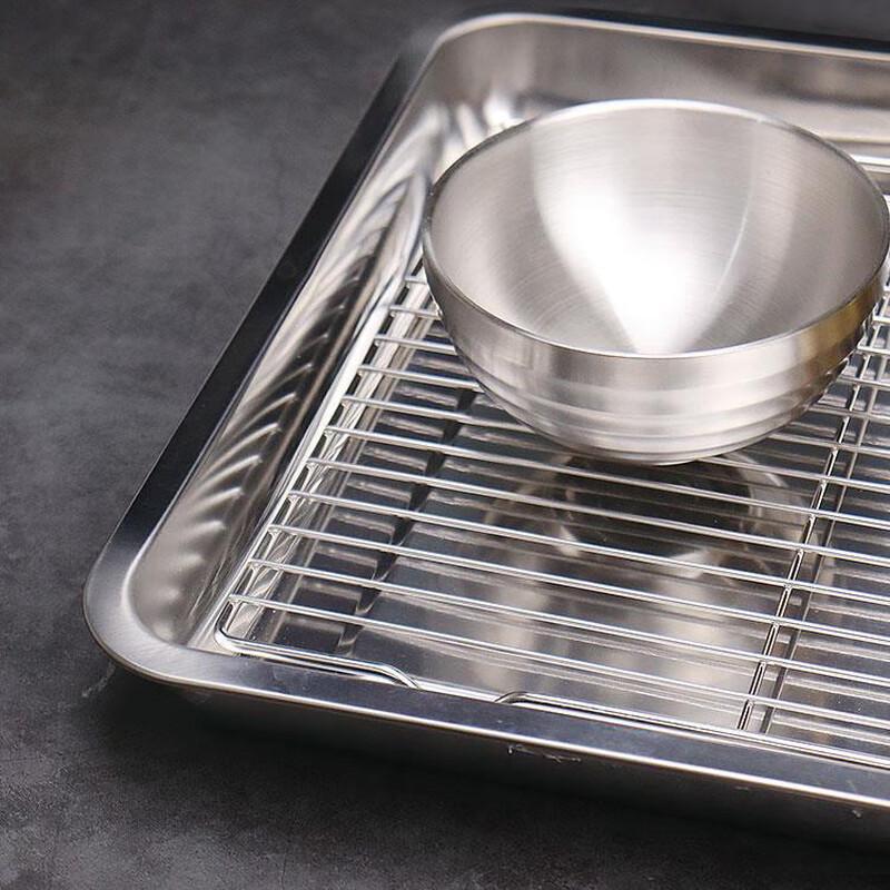 Ruhan Commercial Stainless Steel Rectangular Pan with Draining Rack