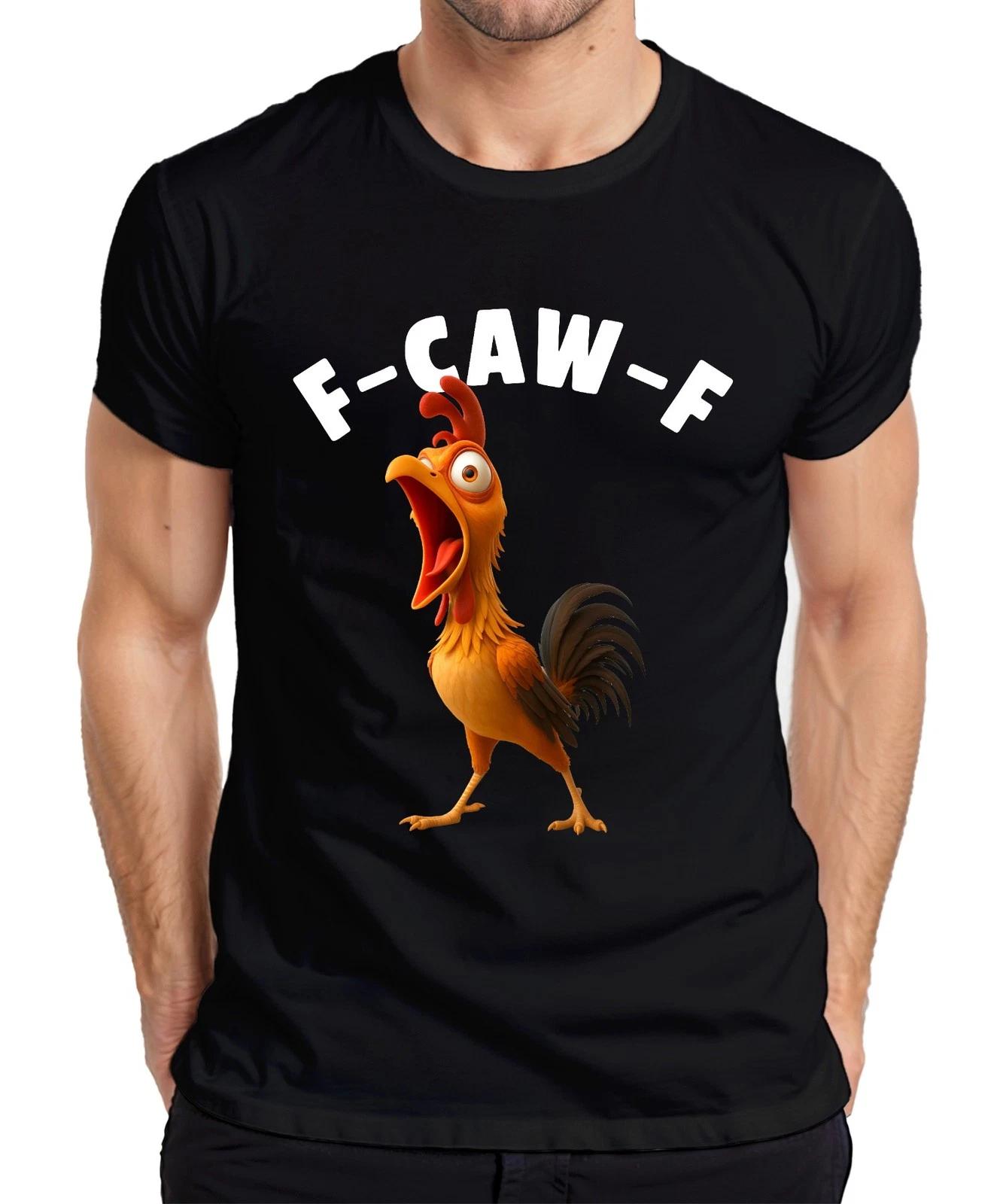 F-CAW-F lustiges Huhn Cartoon Hahn Bauernhof Geschenk Humor witz Herren T-Shirt XXXXL