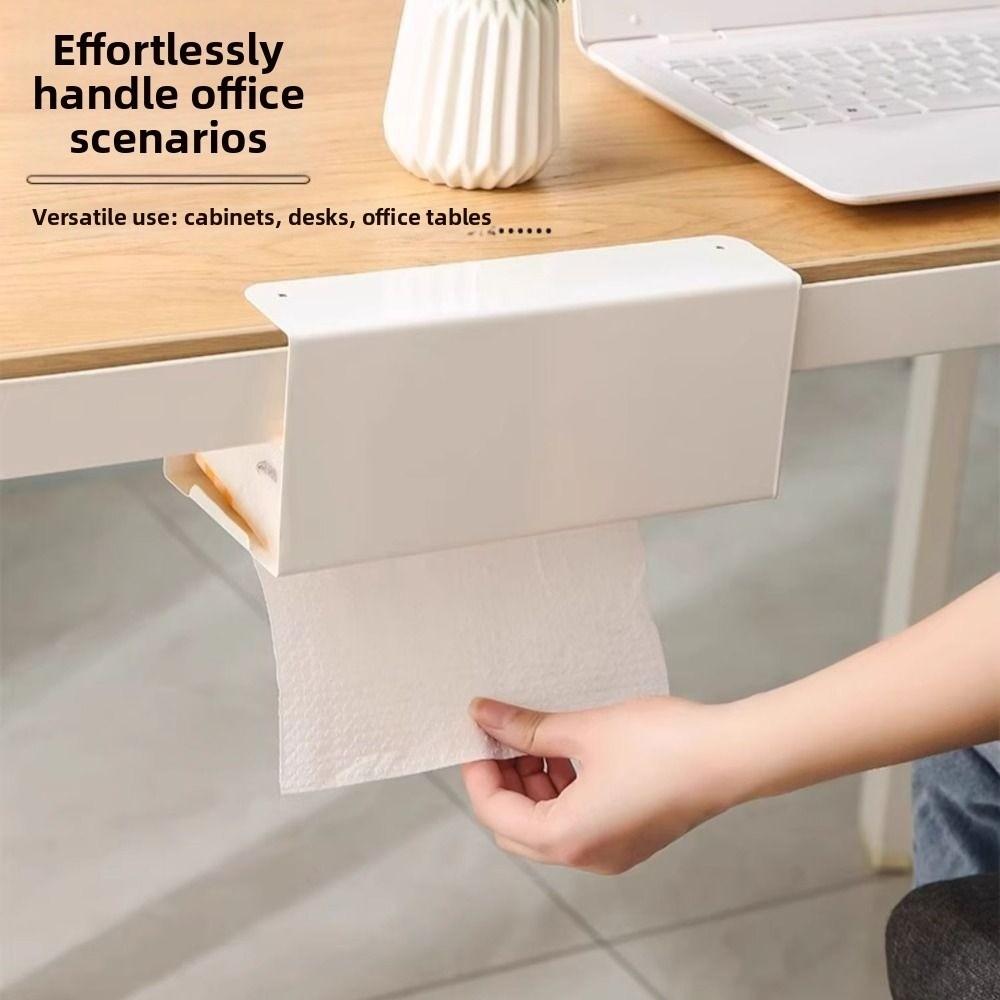 Moisture-proof Hanging Tissue Holder Punch-Free Paper Towel Rack  Kitchen Cabinet Doors