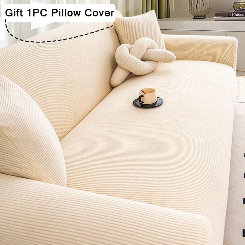 Corduroy All Inclusive Anti Cat Scratch Sofa Protective Cover Adjustable Stretch Slipcovers Corner Couch Covers 1/2/3/4 Seater