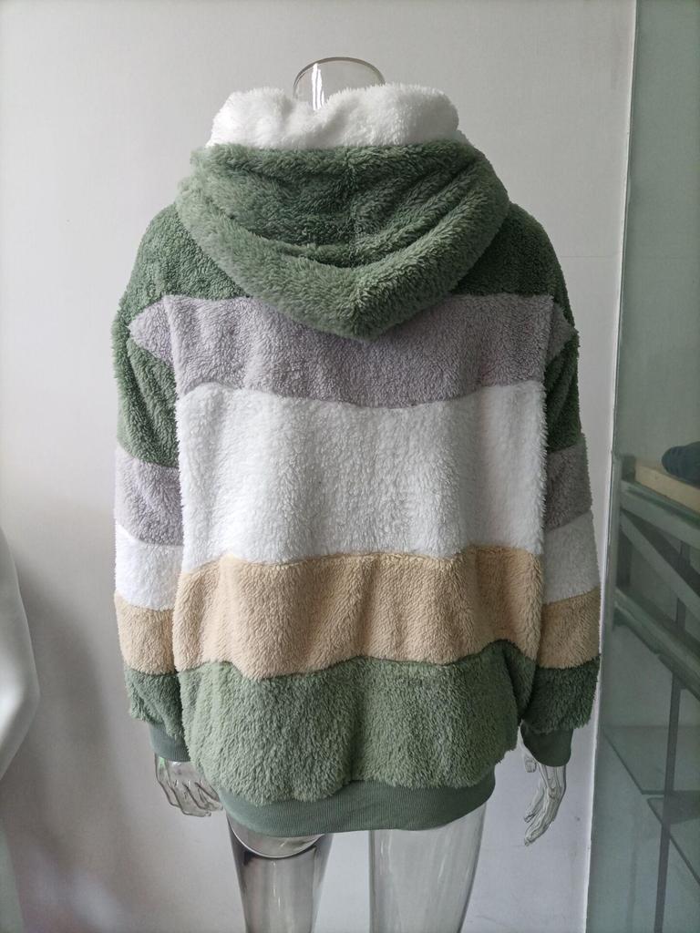 Women's Multi-Color Loose Plush Hooded Jacket for Autumn/Winter 2026