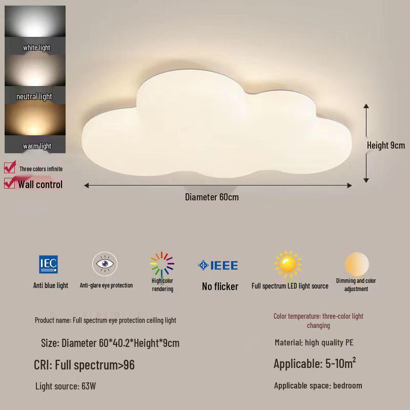LED Cloud Ceiling Light for Children's Room - Eye Protection, Full Spectrum