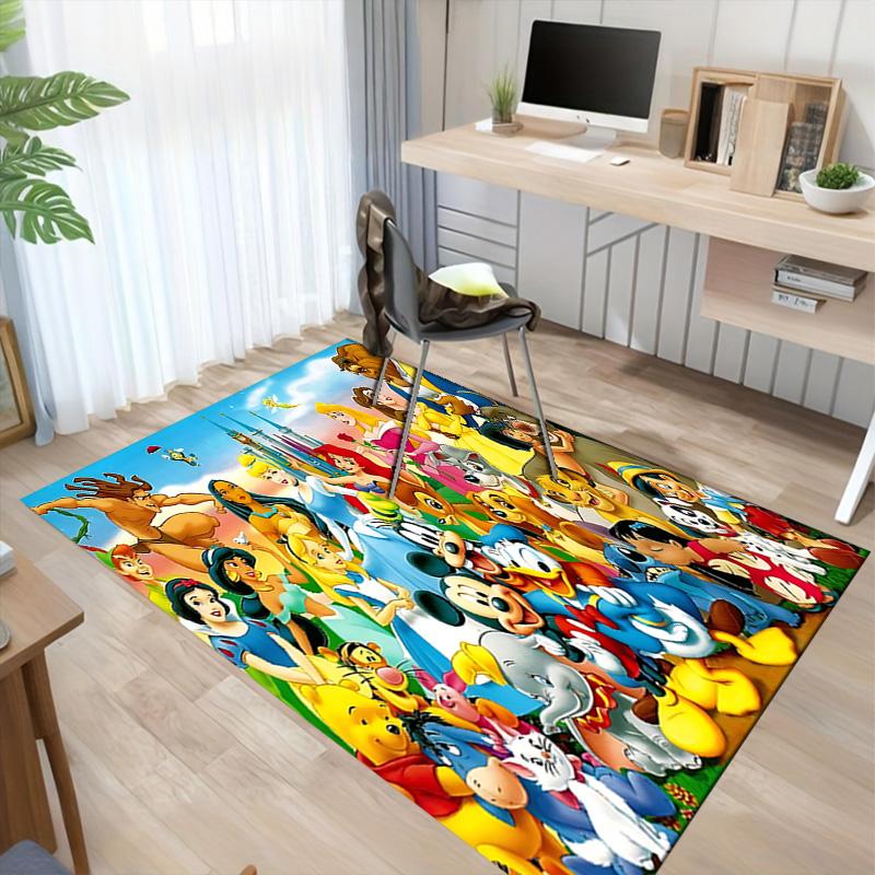 Classic Disney Characters Carpet For Playroom Bedroom Living Room Sofa Home Decor Kids Game Area Rug Nonslip Floor Mat