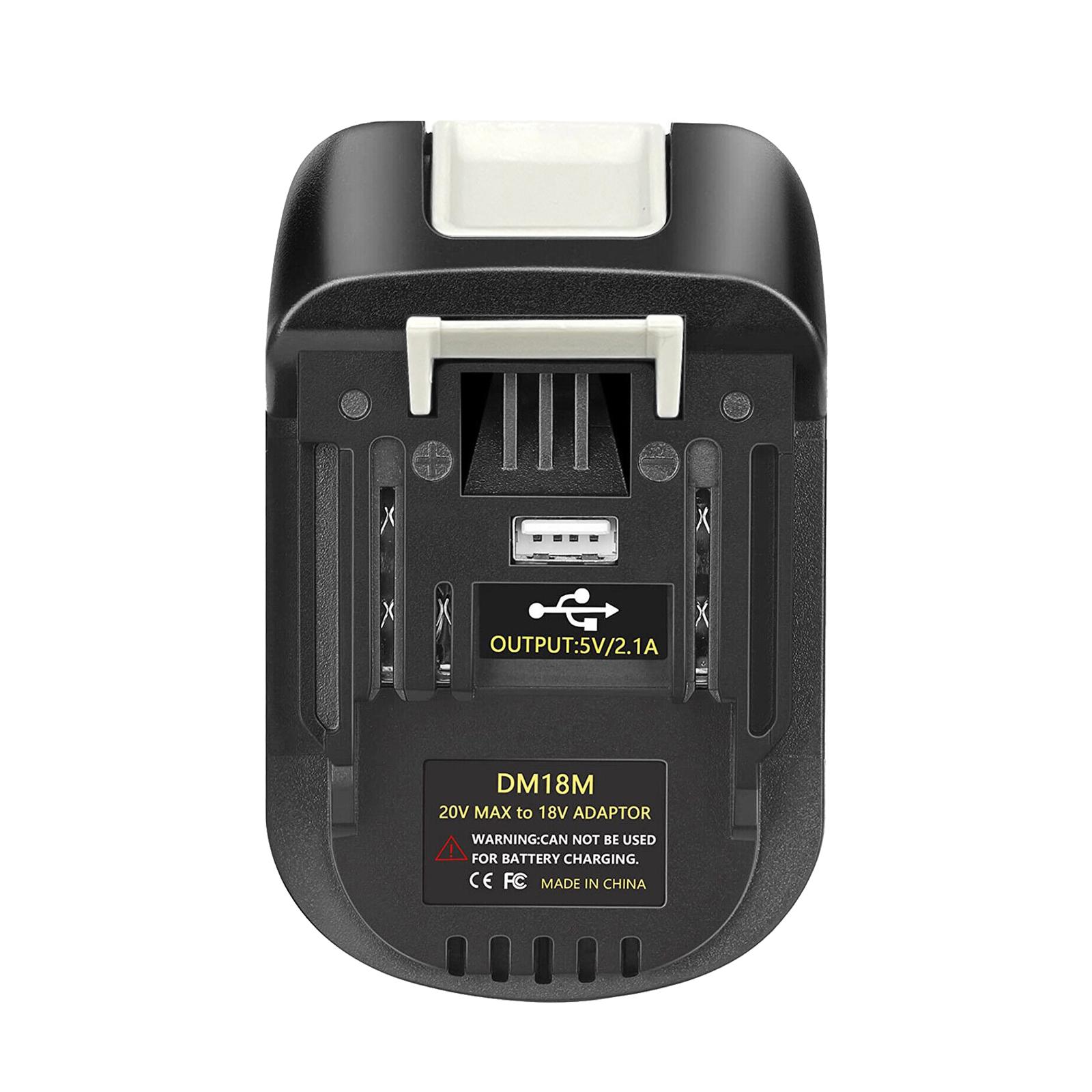 

Адаптер для аккумуляторов DM18M Для Milwaukee Для Dewalt к Для Makita Bl1830 Bl1850 Аккумуляторы 20 В к 18 В Преобразование аккумулятора чёрный