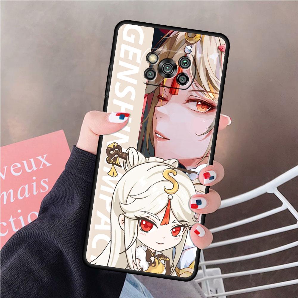 Genshin Impact Game Phone Case For Xiaomi Mi Poco X3 NFC X4 M4 M3 Pro F1 F4 F3 GT C40 11T 11 Lite 5G Fundas Black Cover