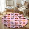 Serene Round Love Multicolor Floor Rug, Non-Slip Floor Mat for Nursery