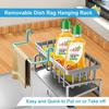 Sponge Holder for Kitchen Sink Kitchen Sink Caddy Bathroom Sink Organizer with Dishcloth Rack Brush Holder Storage Organizer