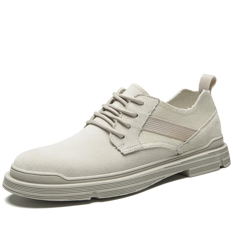 Mens Shoes Suede Leather Oxfords Shoes Men Casual Gents Flats Male Business Sneakers High Quality Comfortable Lace-Up Footwear