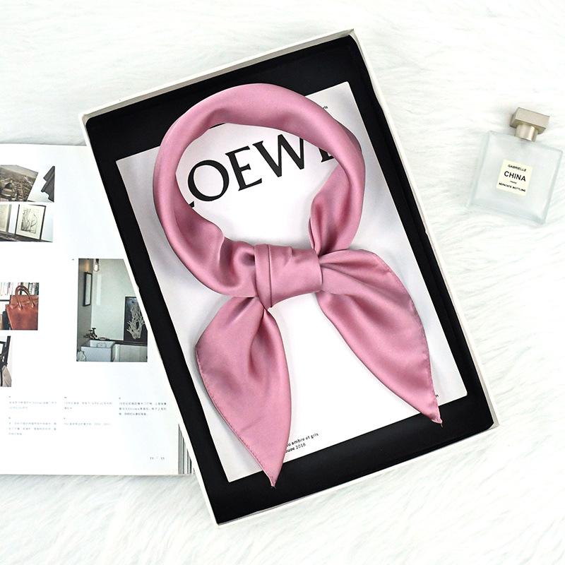 Spring/Autumn Solid Color Silk Scarf: 70cm Stylish & Versatile Women's Neck Accessory