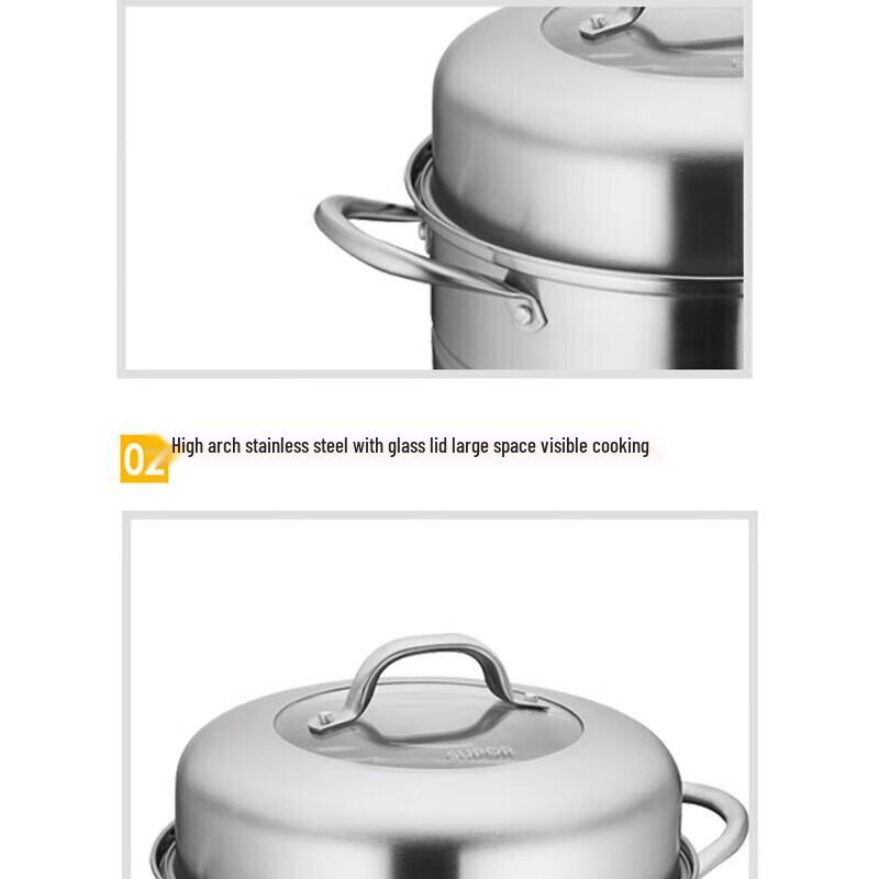 Supor Guter Helfer Edelstahl doppelwandiger Dampfgarer Topf