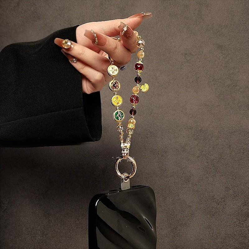 Classic Phone Lanyard With Water Crystal Beads For Men Women