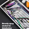 Stainless Steel Nail Art Tool Tray Sterilization Storage Cosmetic Tattoo Equipment Dental Surgery Metal Tray Manicure Organizer