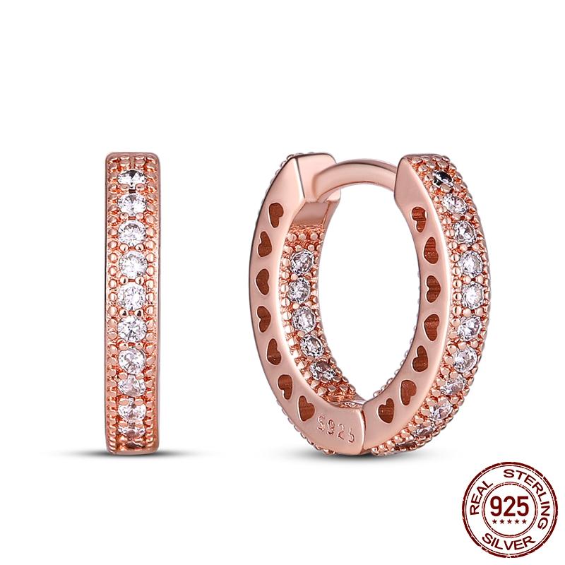 Summer New 100% 925 Sterling Silver Earrings Heart and Shell Earrings Women Jewelry DIY Fine Jewelry Birthday Gifts