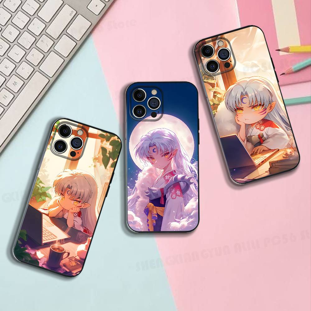 Kawaii S-Sesshomaru Silicone Soft Phone Case For IPhone17 16 15 14 13 12 11 Pro Max Plus X XR SE Cover