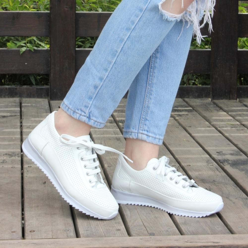 

Женская модная белая повседневная обувь из натуральной кожи