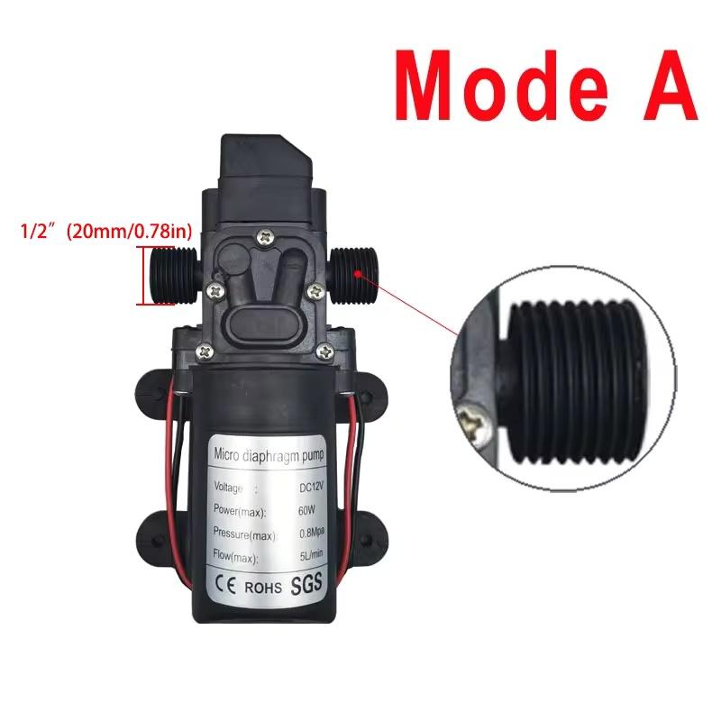 

Water Pump DC12V Ultra Quiet Pesticide Spraying 120PSI Lift 60W 5L/Min Brushless Motor Submersible Water Pumps Quick Break Joint Mode A