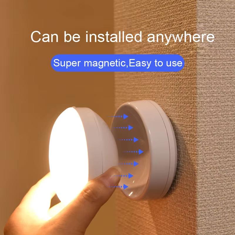 360° Rotatable Motion Sensor LED Night Light USB Rechargeable Wireless Wall Lamp Sound Light Control for Bedroom Corridor Home