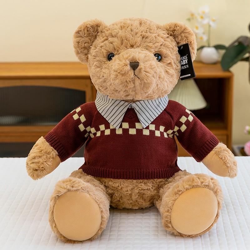 Ours en Peluche Doux Jouet Enfants Adultes Cadeau d'Anniversaire Animal en Peluche Teddy Avec Fourrure Courte et Moelleuse Rempli de Coton PP
