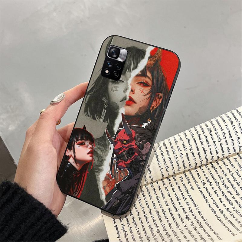 

Japanese Oni Mask Devil Art Funda Phone Case For Xiaomi Redmi note 14 Pro 14 13 12 11 10 Pro 14S 12S 11S Redmi 14C 13C 10 Redmi Note 12 Pro 4G