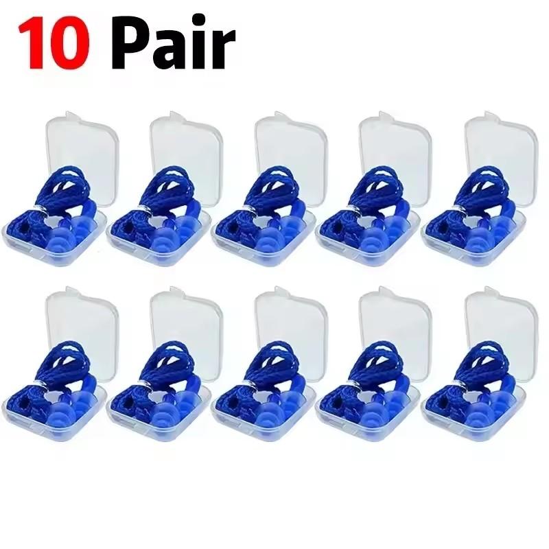 1-10 Pairs Noise Cancelling Silicone Earplugs Reusable Earplug with Rope Waterproof Swimming Rubber Ear Plugs Come with Box