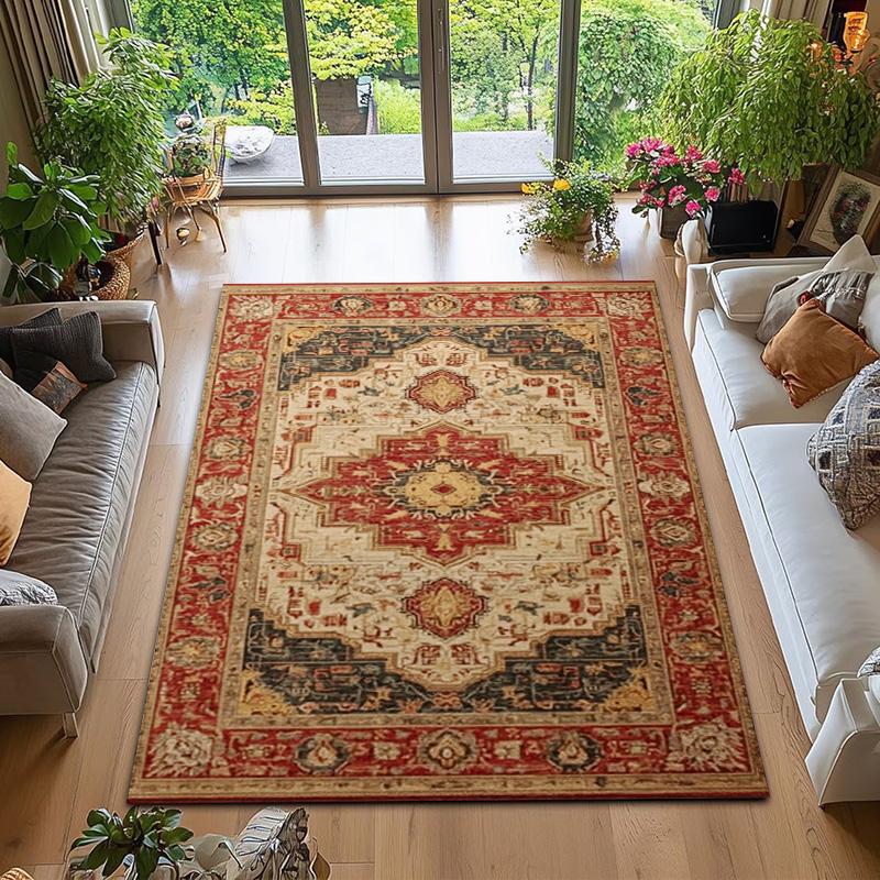 RAKKS Soft Vintage Moroccan Style Area Rug Non-Slip Indoor Outdoor Carpet for Living Room Bedroom Beside Sofa Home Decor