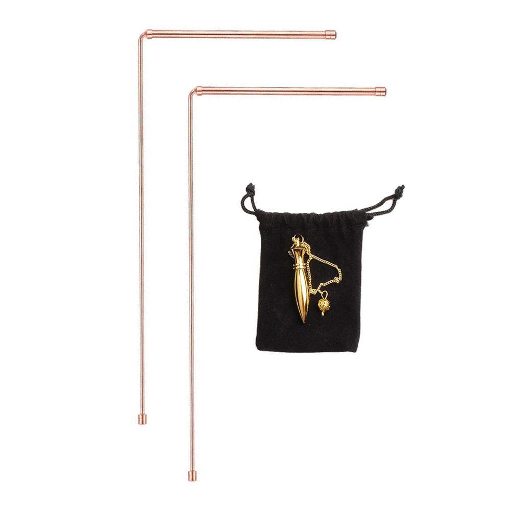 1set Metal Detector Rod 99.9% Copper Detector Rod Divining Dowsing Rods For Water Treasure Gold Finding Tools Paranormal Event