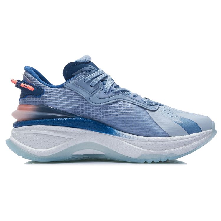 Li Ning Super 5 Trendy Shock Absorbing Low Top Running Shoes Women Sneakers Sky-Blue AGLR046-1