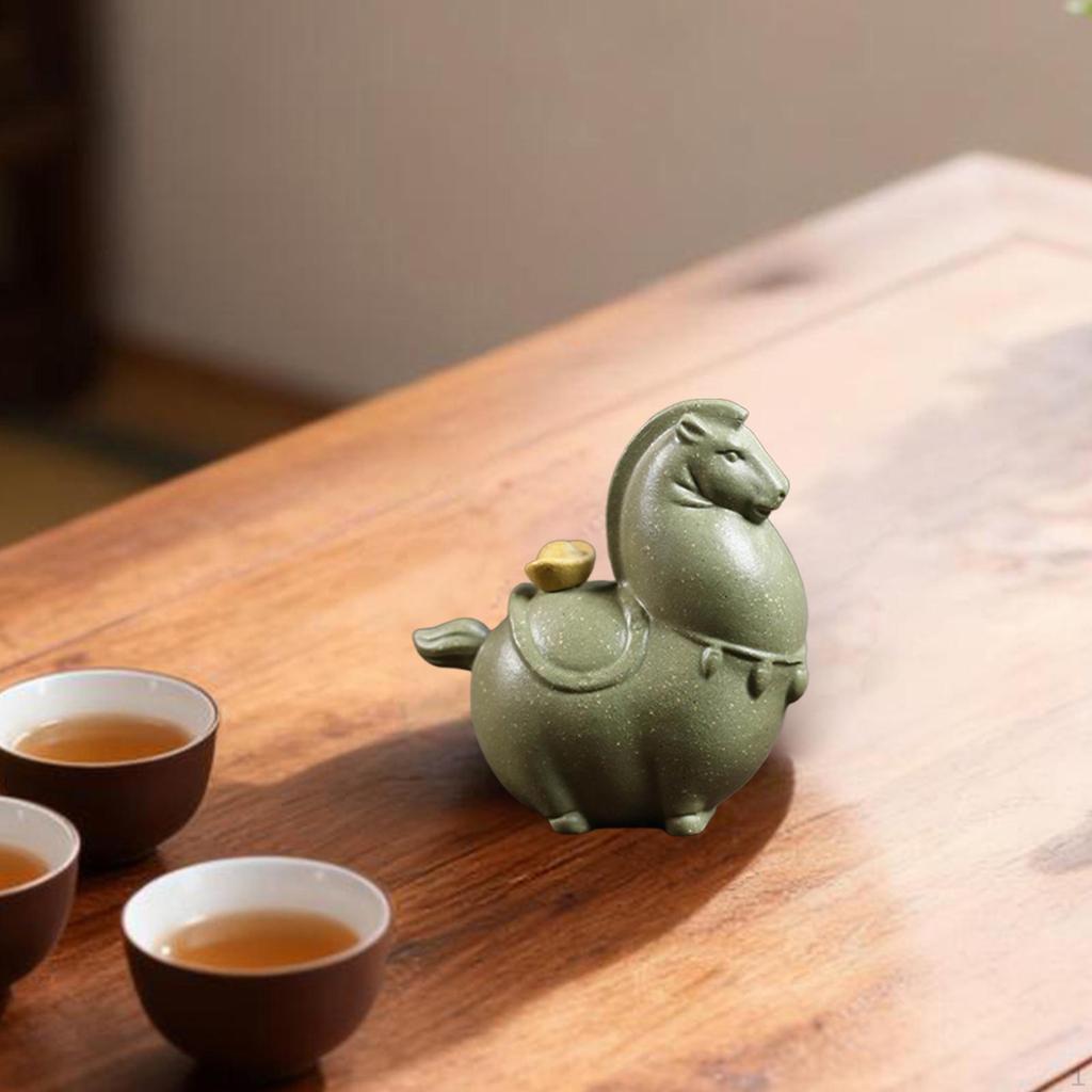 Clay Tea Pet Miniature Horse Figurine Ceremony Decor Small for Home
