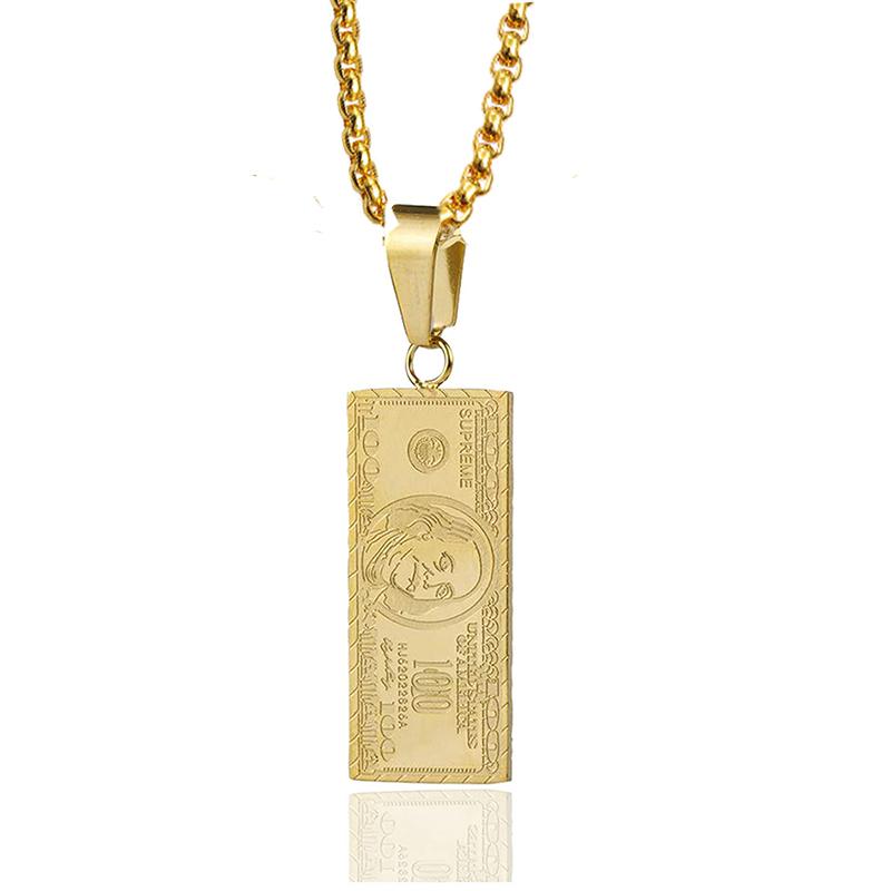Hip-hop Accessories Party Gifts Dollar Pendant Men's Necklace,Birthday Gifts, Small Bills Valentine's Day