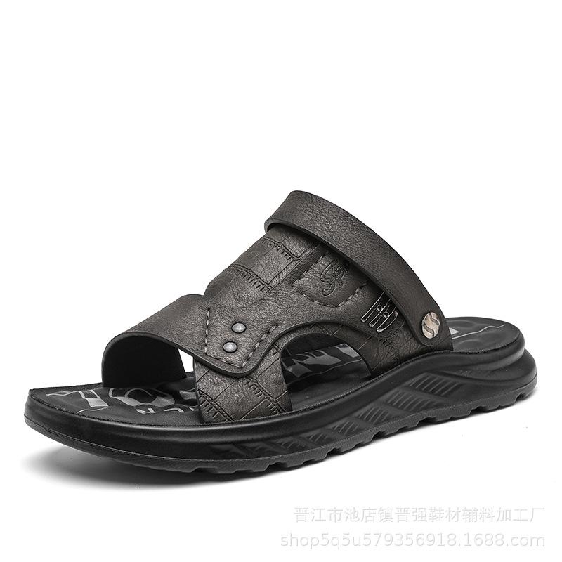 

Высококачественные летние новые пляжные туфли уличные на платформе мужские двойного назначения нескользящие сандалии дышащие модные универсальные тапочки 44 серый