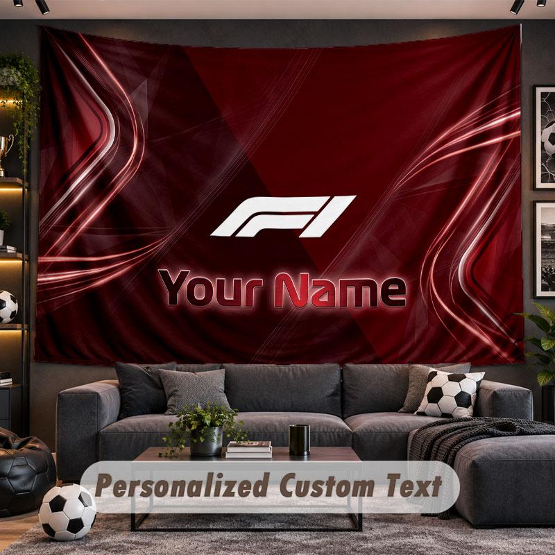 Wall Hanging Tapestry Custom NameF1 Pattern Personalized Printed Fabric Wall Decor