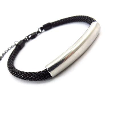 [J6329] - Black Silver 'Choregraphy' Bracelet