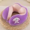 Cartoon U‑Shaped Neck Pillow Ice Bean Surface PP Cotton Filling Cervical Support Travel Pillow Portable Neck Rest for Airplane Car Office Nap