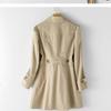 Trench Women Mid Length Coats Turn Down Collar Full Sleeve Coat Slim Fit Single Breasted Elegant   Jackets  Autumn