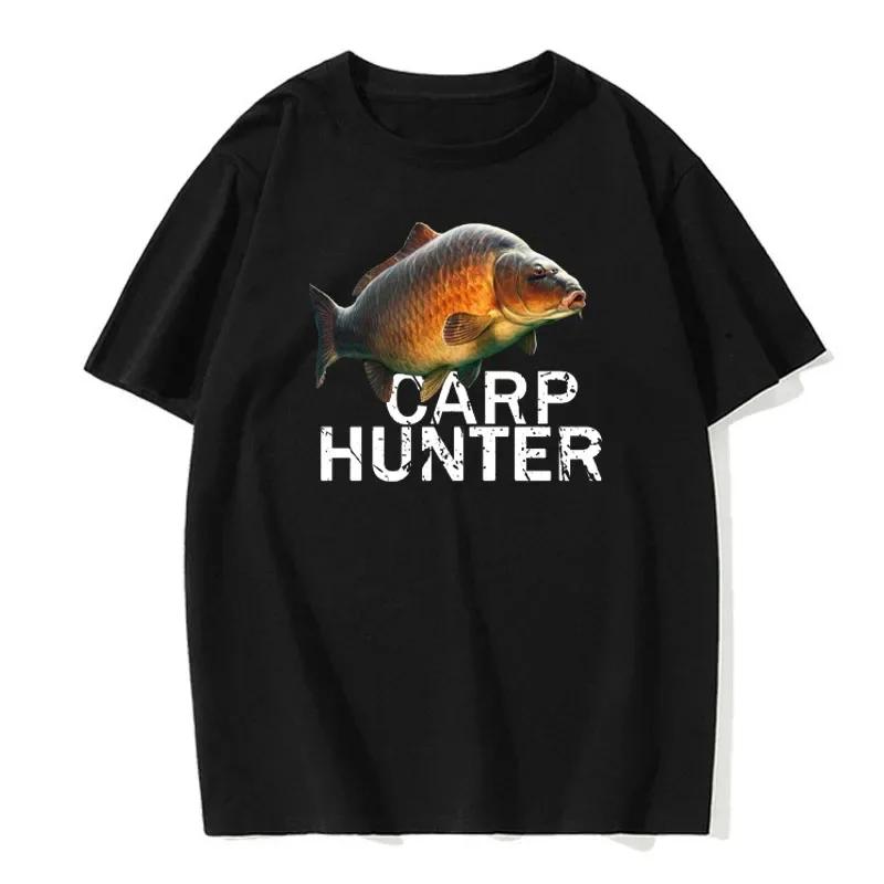 Summer Harajuku Carp Print Men's T-shirt Casual Breathable Round Neck Short-sleeved Sports European Size T-shirt Clothing
