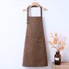Waterproof Kitchen Apron Adjustable Straps Oil-Proof Waiter Apron Pure Color Stain-Resistant Cooking Apron for Restaurant