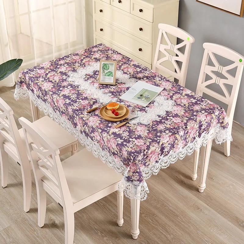 

Кружевные скатерти с гордой розой, скатерть с цветочным принтом, пасторальная прямоугольная маслостойкая скатерть, свадебное украшение, полотенце 100x150cm 1pcs