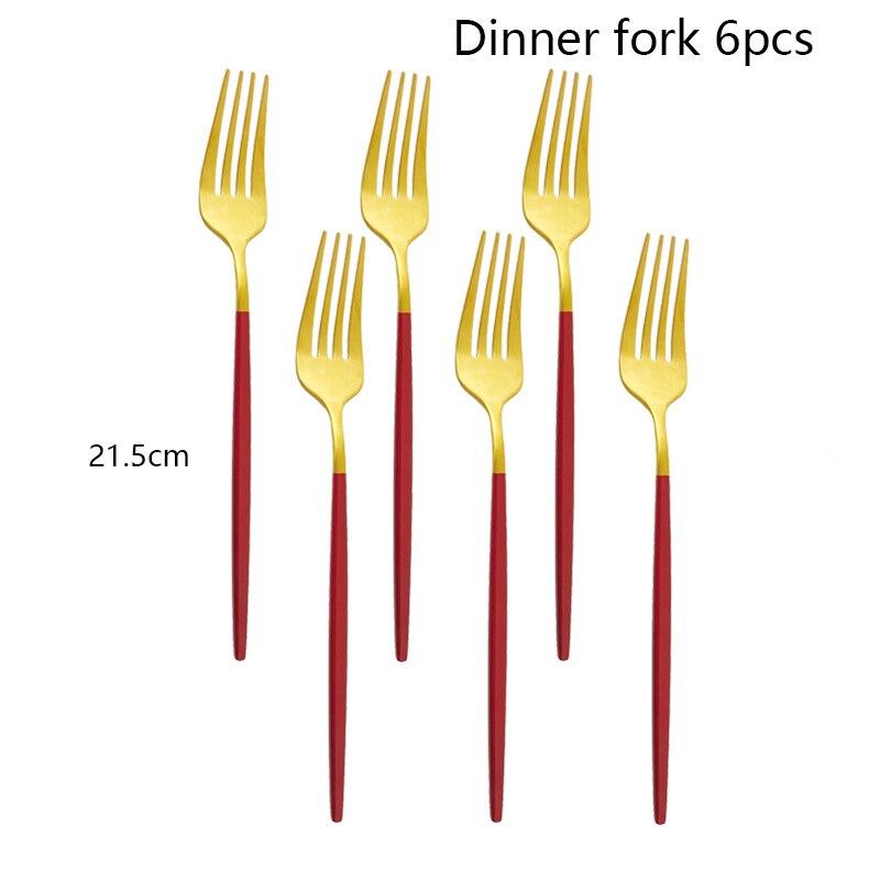 6Pcs Rianbow Matte Abendessen Gabel Edelstahl Geschirr Besteck Küche Gabel Hotel Familie Geschirr Besteck Besteck Set