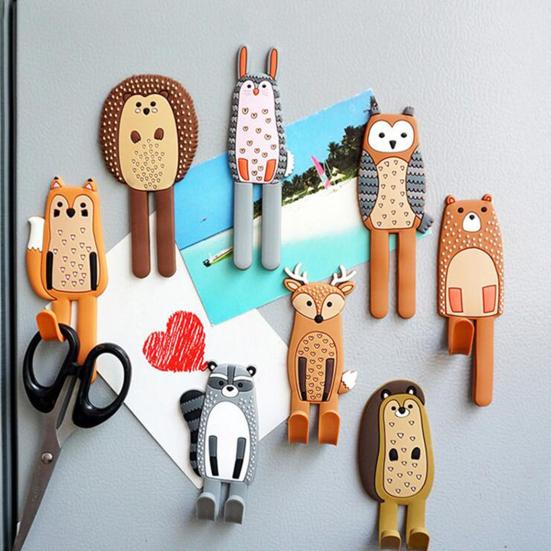 Refrigerator Magnet Cute Animal Shape Silicone Decorative Fridge Sticker Hanger Hook for Home