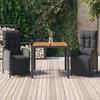 VidaXL Garden Dining Set with Cushions 3 Pcs Black 3185074