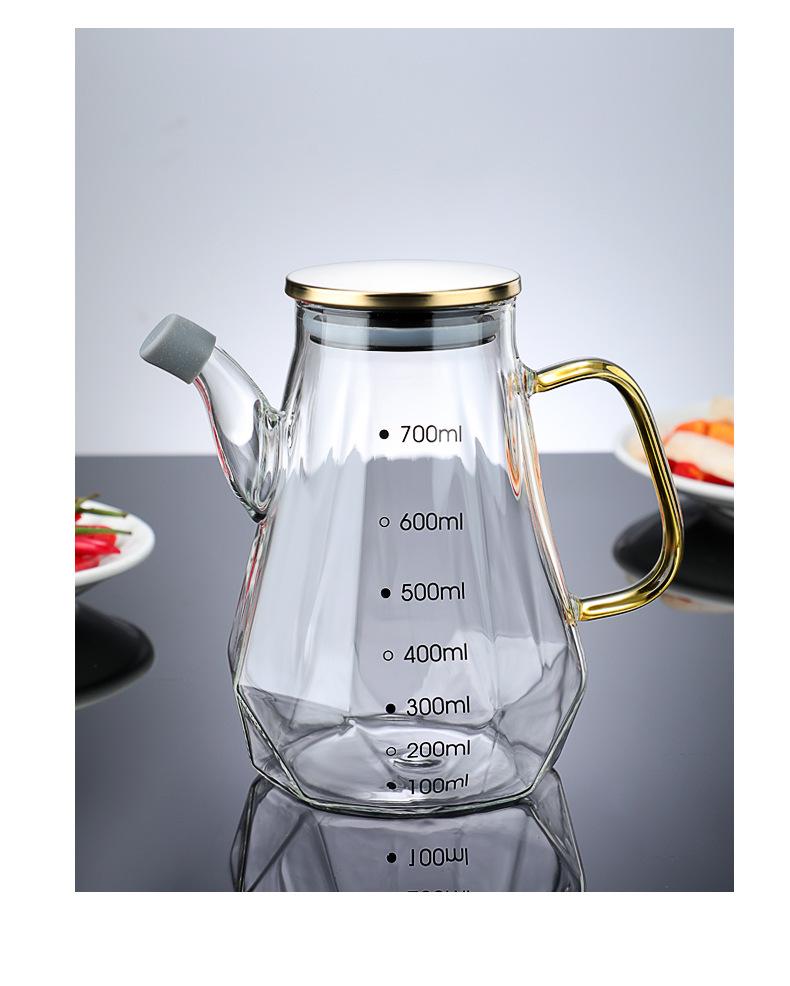 Diamond-Shaped High Borosilicate Glass Oil and Seasoning Bottle